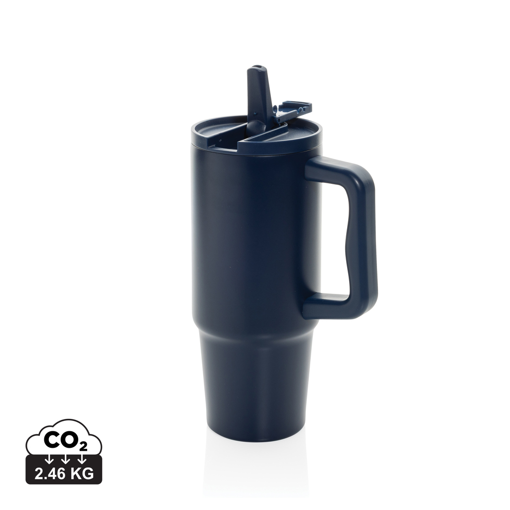 Mug 900ml inox RCS étanche promotionnel Embrace Bleu marine